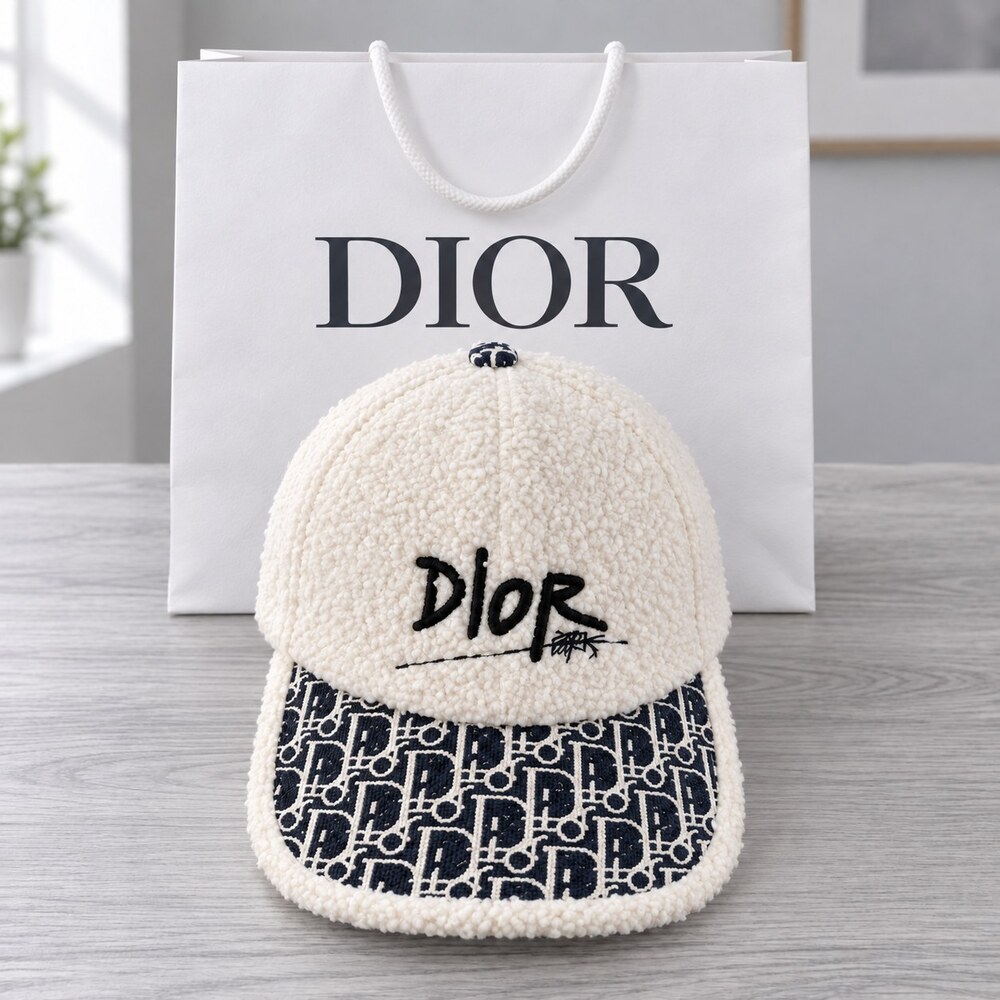 Dior Shearling Jacquard Cap